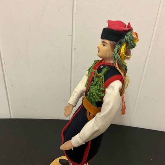 Vintage Handmade 8" Tall Handmade Plastic Doll Man With Clothing and stand - Picture 11 of 11